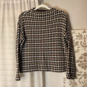 Ann Taylor Factory Houndstooth Long Sleeve Sweater